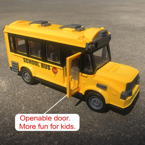 RC School Bus - Remote Control Car with LED Lights, Classic Baby Bus Toy for Ages 3-6