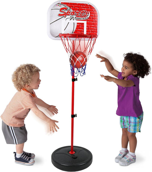 Basketball Hoop for Kids Toy Set - Adjustable Height Stand 2-4 ft for Indoor & Outdoor Play for Toddlers