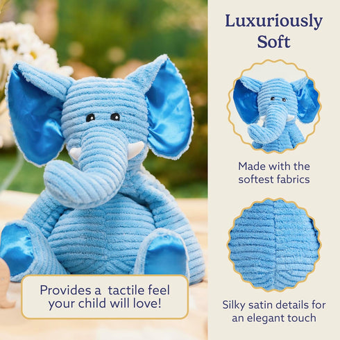 warmies Microwavable & Weighted Stuffed Animals, Elephant - Heated Stuffed Animal Plushie for Warmth & Comfort - Cute