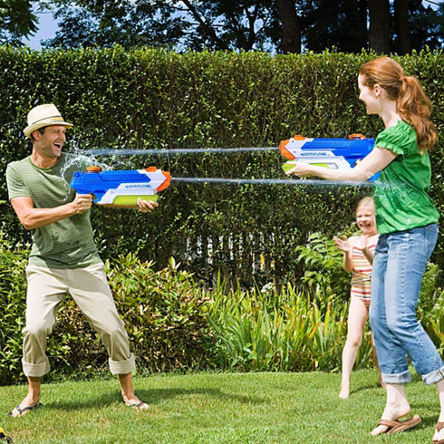 Water Guns for Kids - Summer Soaker Squirt Guns, Outdoor Toy for 3 Years Old and up Boys Girls Adults - 2 Pack Water Guns for Swimming Pool (1000cc Blue)