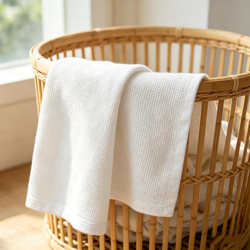 100% (30" 40"), American Baby Company Cotton Thermal Waffle Swaddle Blanket x Soft, Breathable & Stretchy, White