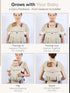 280GSM 745 lbs, Hip Seat Baby Carrier Belt Houndstooth CottonLinen, Ergonomic Lumbar Support, NewborntoToddler