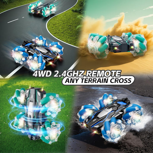 1:16 15 4WD 2.4GHz Highspeed Scale KM/H Gesture Sensing RC Stunt Car Toddler Toy, RC Car with LED Lights, Gesture