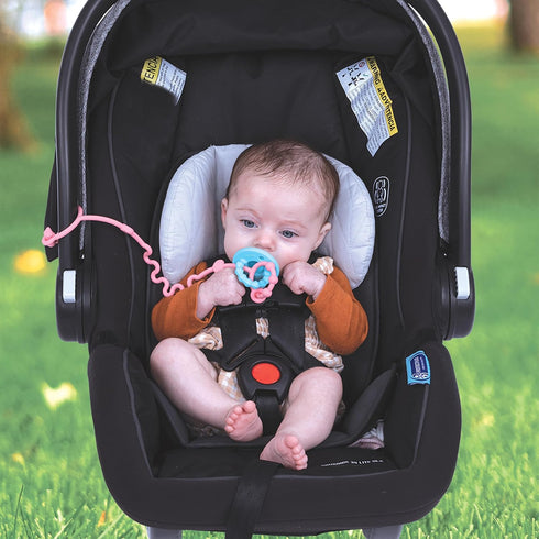 Set (4-Piece) Set 0+ Nuby Silicone Bungee - Tether for Pacifiers and Baby Bottles - Months