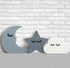 Briwooody 3 Pcs Moon Stars and Cloud Celestial Nursery Decor Bohemian Wood Nursery