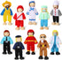10 Pcs Wooden Dollhouse Family Set, Mini People Figures for Pretend Play Dollhouse Accessories (Fresh Style)