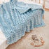 HOMRITAR Baby Blanket 3D Jacquard Fluffy Fuzzy for Boys Girls, Soft Warm Cozy Flannel Fleece, 30 x 40 Inch, Blue