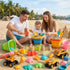 35PCS 3 Bucket,3 2 3-10 Beach Toys for Kids Sand Toys with Collapsible Dump Truck,Beach Shovel,Sand Castle Building
