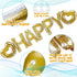 15 Pcs Happy Birthday Pool Float, Inflatable Letter Heart Pool Party Float Combo with 40 Pcs Adhesive Dots