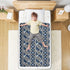 siphylline 52" 34" Ethnic Style Geometric Pattern Blue Extra Large Resuable Baby Bed Pad Water Resistant Baby Diaper