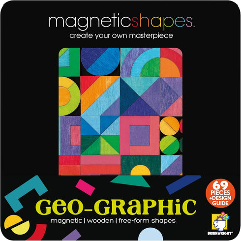 Brainwright – Magnetic Shapes – Magnetic Wooden Free-Form Shapes Puzzle – Ages 8 and Up – Great for Travel - Create Your Own Masterpiece! (Styles May Vary)