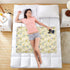 siphylline 52" 34" Yellow Purple Fresh Flowers Extra Large Resuable Training Pee Pads for Kids Soft Absorbent Mattress