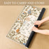 Sonwyoung 22 Inch Set Mini Chinoiserie Mahjong Mat for Travel Beige and White Floral Mahjong Mat Cute Small Domino