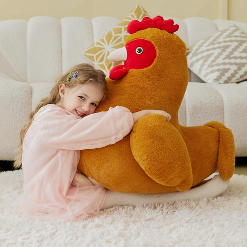 IKASA Giant Chicken Stuffed Animal Plush Toy, 25.5" Huge Size, Jumbo Soft Fluffy Plushie, Gifts for Kids