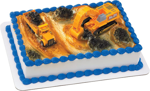 DecoPac Construction Dig Cake Decoration, 2 Piece Cake Topper Set with Dump