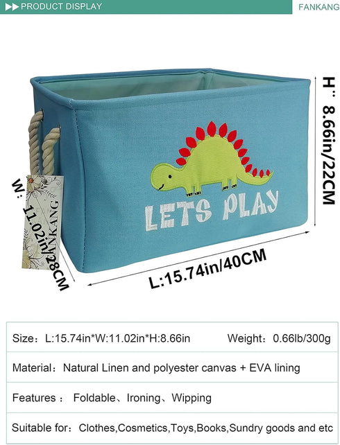 FANKANG Rectangular Laundry Basket - Nursery Storage Fabric Bin Hamper, Gift Baskets (Single Dinosaur)