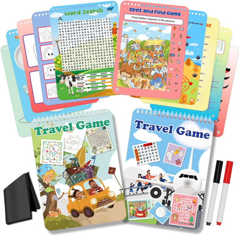 Elfew 2 Pack Reusable Activity Game for Kids Ages 4-8, 8-12,Travel Games