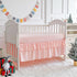 Set 3pc Set Pink Crib Bedding Tufted Dots Jacquard Baby Girls Comforter with Fitted Sheet and Bed Skirt - Cute