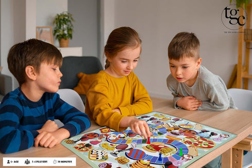 TGC 2-in-1 Board Games for Kids, Ages 5+, 20x20 Inch Folding Board for 2-4 Players, Fun Family Game Nights & Travel