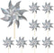 10 Pack Reflective Pinwheels for Yard and Garden - Wind Spinners Outdoor Bird Scare Devices