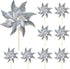 10 Pack Reflective Pinwheels for Yard and Garden - Wind Spinners Outdoor Bird Scare Devices