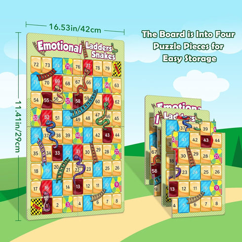 Broytain Emotional Board Games for Kids,Ladders and Snakes Board Game,Learning Resources,Social Skills Emotional