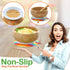 NutriChef Baby and Toddler Feeding Set, 3 Compartment Plate, Bowl, Spoon, Non-toxic Bamboo Plate with Silicone Bib,