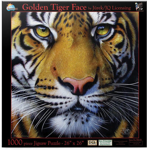 SUNSOUT INC Golden Tiger Face Jigsaw Puzzle, 1000 pc by Artist Jurek, Finished Size 26" x 26", MPN# 58628