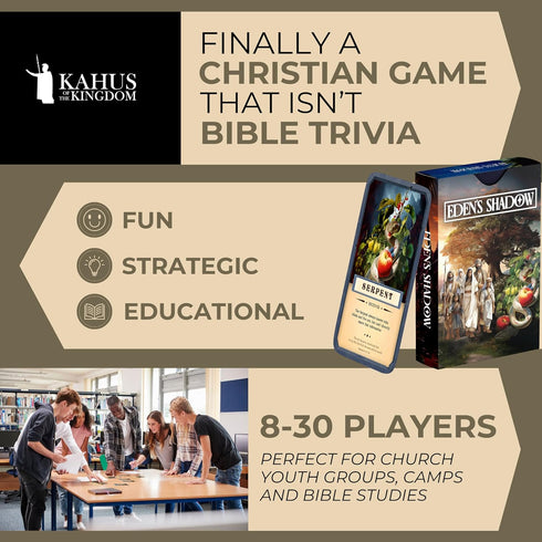 Eden's Shadow Christian Card Game for Youth Groups, Fun Interactive Play with Social Inference and Bluffing