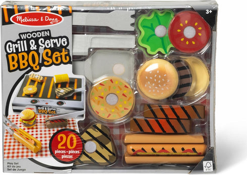 Set 3+ Melissa & Doug Grill and Serve BBQ with Pretend Play Toy Food & Kids Play Kitchen Accessories, Preschool