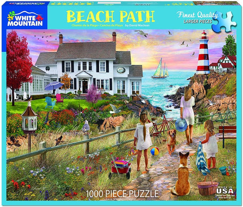 White Mountain Puzzles Beach Path, 1000 Piece Jigsaw Puzzle