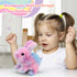 Easfan Walking Bunny Stuffed Animal, Interactive Jumping Rainbow Rabbit Talking Plush Toy for Kids Birthday Gifts, 7''