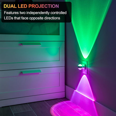 GE Color-Changing Swivel LED Night Light, Plug-in Dusk to Dawn Sensor, Rotating Ambient Lighting Projector for Kids