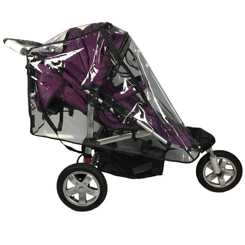 EZTongPin Rain Cover for Double Stroller,Universal Size Weather Shield for Side by Side Double Baby Stroller.
