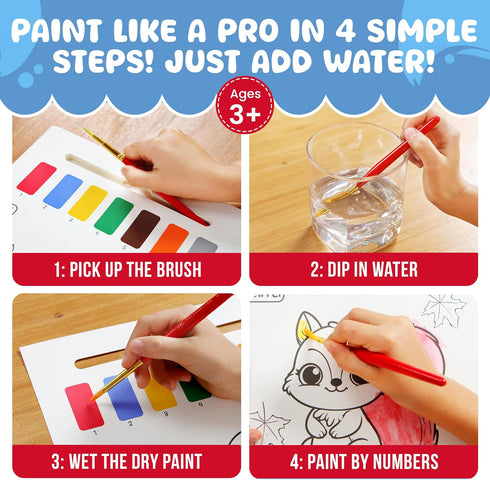 Planet First 20 2 38 Paint Just Add Water Books for Kids Animals Watercolor Painting Book with Brush, Includes Activity