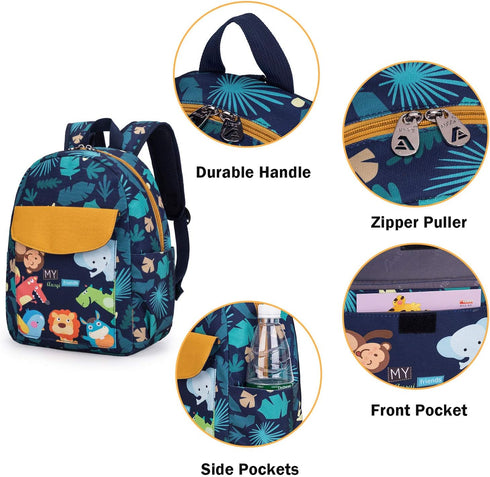 willikiva 2d Backpack Backpacks Backpack Cute Zoo Little Kid for Girls and Boys Toddler Waterproof Preschool Safety