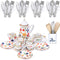 Skylety 37 Pieces 1:12 Scale Miniatures Dollhouse Kitchen Accessories Include 16 Plates