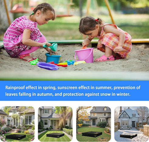 UQUUXSTAR 600D 78.7" 78.7" 7.9") Sandbox Cover Waterproof Oxford Cloth PVC Coating Rainproof Anti UV Heavy Duty Square