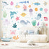 Ocean Animals Wall Decals - 5 Sheets 58 Pcs Under The Sea