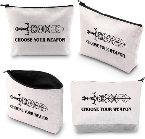 Choose Your Weapon D&D Gamer Makeup Bag: Dragons D20 RPG Gaming Gift