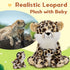 5Pcs 14 Inch Mommy 4 MorisMos Cheetah Stuffed Animal, Cheetah with Baby, Soft Stuffed Leopard Plush Gifts for Kids
