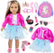ZNTWEI American 18 Inch Doll Clothes and Makeup Accessories Set Includes Clothes Backpack