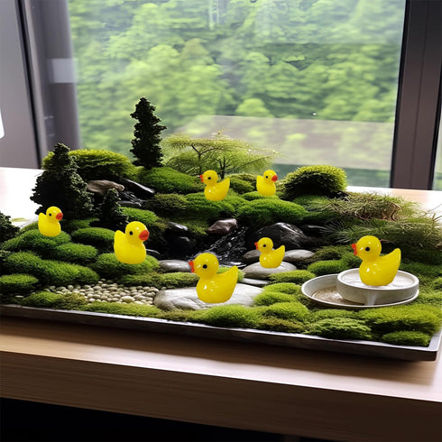 Pack of 36 Tiny Ducks, Little Plastic Duck Mini Resin Ducks for Garden Decorations, Dollhouse Miniatures, Crafts