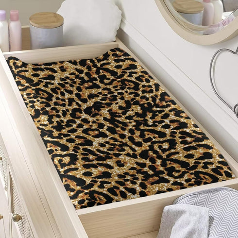 ZDCUSTOM Brown Leopard Changing Pad Cover for Baby Boys Girls, Diaper Change Table Pad Covers, Soft Breathable Fitted