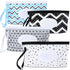 FEBSNOW 4 Pack Baby Wipe Dispenser, Portable Refillable Holder, Reusable Travel Wet Wipe Pouch (Geometric)