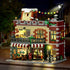Coffee House Building Set with LED Light, 1589 PCS City Cafe Shop Block Toy for Ages 10 and Up