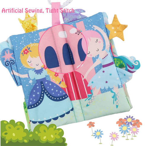 Unicorn Crinkle Touch and Feel Book - Infant Toy with Rattle and Teether