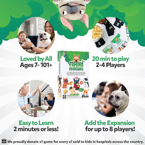 Farting Frenchies - Fast-Paced Card Game for Kids & Adults, 2-4 Players, Ages 7+, 20 Min Playtime, Simple Setup