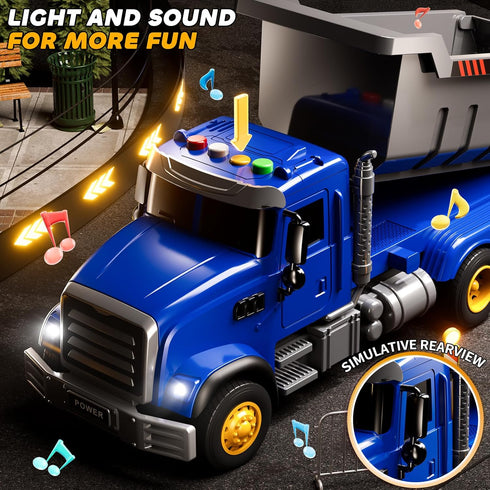 3-5 Playset 3 4 5 6 7 8 JUKUDAHU Toddler Trucks Toys for Boys Years Old, Dump Truck with Lights and Sound, Kids