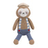 Cuddle Me Scottie The Sloth, 12" Grey & Blue Knit Plush Stuffed Animal, Grey, Blue, Red